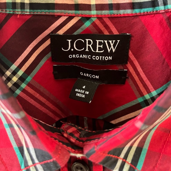 J.Crew Women’s Garcon Classic Shirt Tartan Plaid 100% Organic Cotton Size 4 - Picture 4 of 12